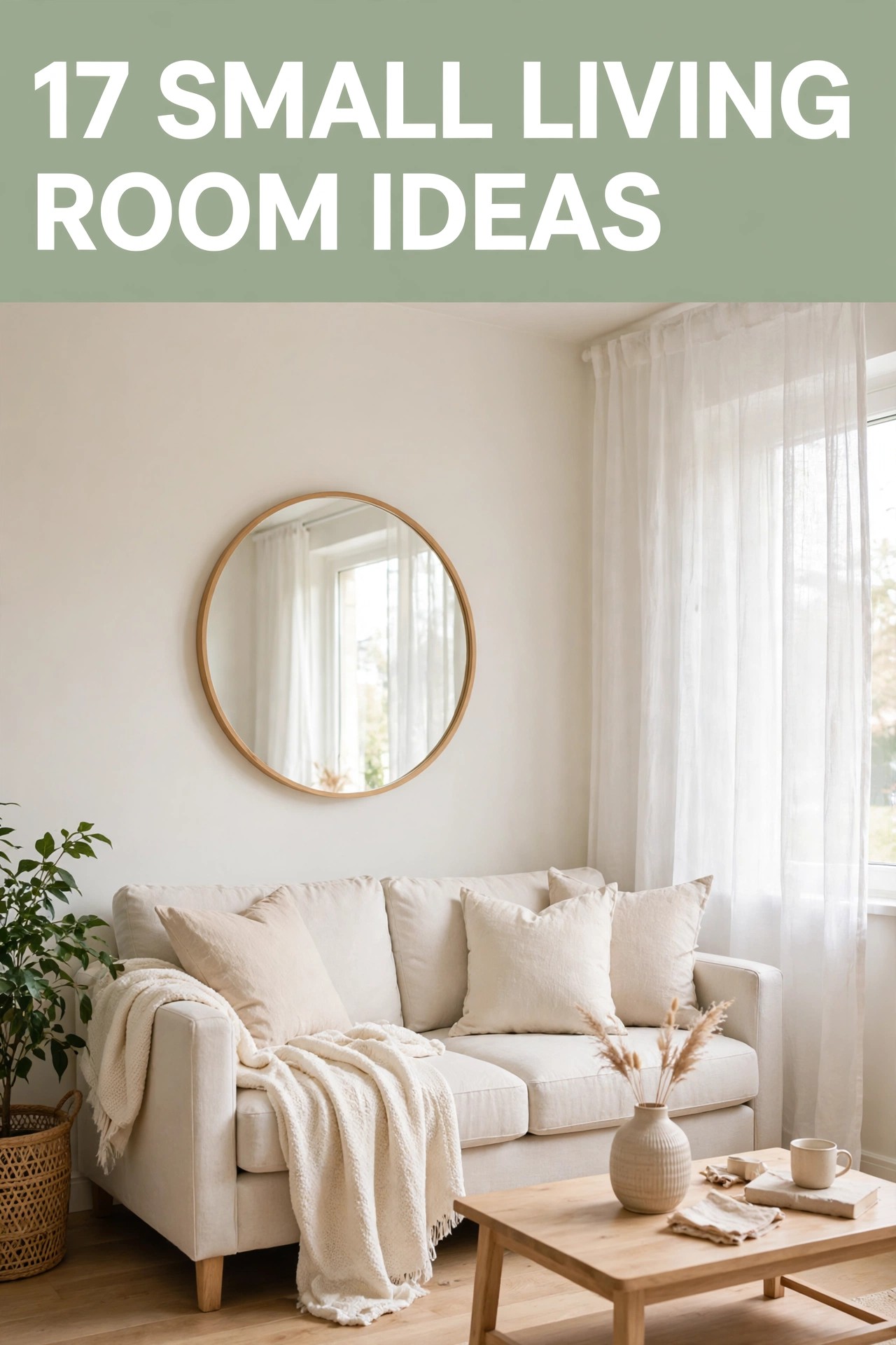 Small living room with a smart layout and light colours